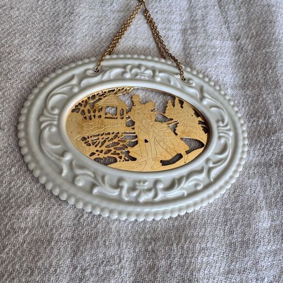 Lenox Christmas Ornament Gold Skaters - Picture 5 of 7